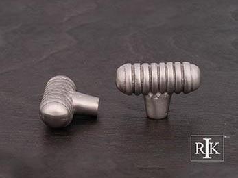 Distressed Small Ribbed Knob 1 9/16" (40mm) - Pewter - New York Hardware Online
