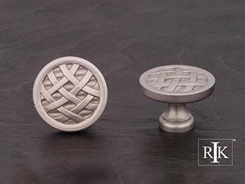 Large Cross-Hatched Knob 1 1/2" (38mm) - Pewter - New York Hardware Online