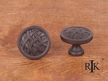 Large Cross-Hatched Knob 1 1/2" (38mm) - Oil Rubbed Bronze - New York Hardware Online