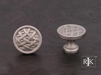 Small Cross-Hatched Knob 1 1/4" (32mm) - Pewter - New York Hardware