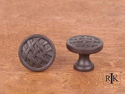 Small Cross-Hatched Knob 1 1/4" (32mm) - Oil Rubbed Bronze - New York Hardware