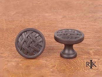 Small Cross-Hatched Knob 1 1/4" (32mm) - Oil Rubbed Bronze - New York Hardware