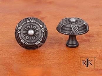 Large Crosses and Petals Knob 1 1/2" (38mm) - Distressed Nickel - New York Hardware Online