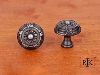 Small Crosses and Petals Knob 1 1/4" (32mm) - Distressed Nickel - New York Hardware