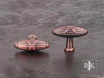 Large Crossed Indian Drum Knob 2 1/4" (57mm) - Distressed Copper - New York Hardware Online