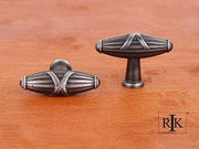 Large Crossed Indian Drum Knob 2 1/4" (57mm) - Distressed Nickel - New York Hardware Online