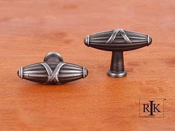 Large Crossed Indian Drum Knob 2 1/4" (57mm) - Distressed Nickel - New York Hardware Online