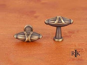 Small Crossed Indian Drum Knob 1 11/16" (43mm) - Antique English - New York Hardware