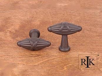 Small Crossed Indian Drum Knob 1 11/16" (43mm) - Oil Rubbed Bronze - New York Hardware