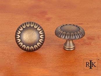 Large Petals @ Edge Knob 1 1/2" (38mm) - Antique English - New York Hardware Online