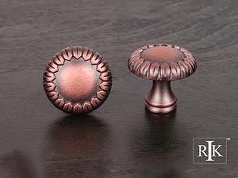 Small Petals @ Edge Knob 1 1/4" (32mm) - Distressed Copper - New York Hardware