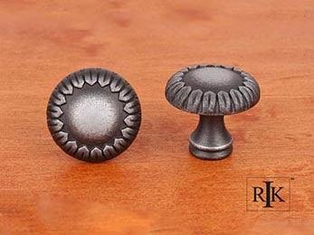 Small Petals @ Edge Knob 1 1/4" (32mm) - Distressed Nickel - New York Hardware