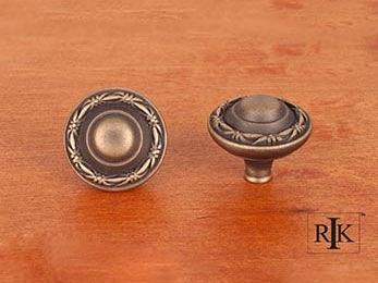 Small Deco-Leaf Edge Knob 1 1/4" (32mm) - Antique English - New York Hardware