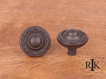 Small Deco-Leaf Edge Knob 1 1/4" (32mm) - Oil Rubbed Bronze - New York Hardware