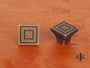 Large Contemporary Square Knob 1 1/16" (27mm) - Antique English - New York Hardware Online