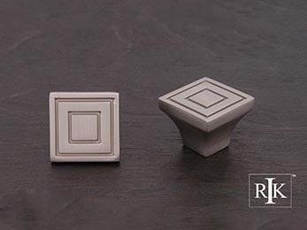 Large Contemporary Square Knob 1 1/16" (27mm) - Pewter - New York Hardware Online