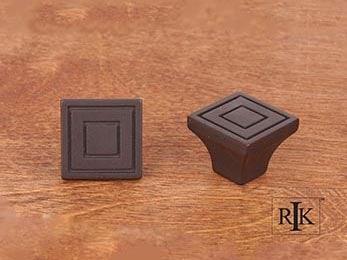 Large Contemporary Square Knob 1 1/16" (27mm) - Oil Rubbed Bronze - New York Hardware Online
