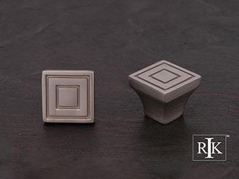 Small Contemporary Square Knob 7/8" (22mm) - Pewter - New York Hardware