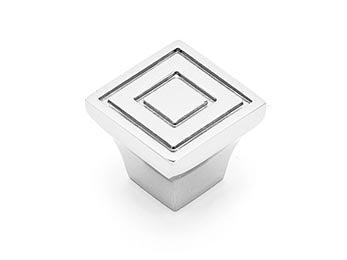 Small Contemporary Square Knob 7/8" (22mm) - Polished Nickel - New York Hardware