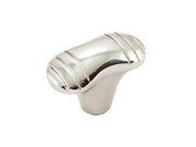 Large Ridges @ Edge Knob 1 1/2" (38mm) - Polished Nickel - New York Hardware Online