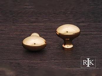 Football Knob 1 5/16" (33mm) - Polished Brass - New York Hardware Online