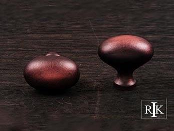 Oval Knob 1 3/8" (35mm) - Distressed Copper - New York Hardware Online