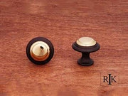 Step Up Knob with Brass Middle 1 1/4" (32mm) - Oil Rubbed & Brass - New York Hardware
