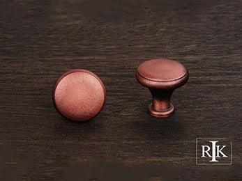 Solid Knob with Flat Edge  1 1/4" (32mm) - Distressed Copper - New York Hardware