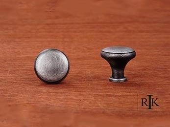 Solid Knob with Flat Edge  1 1/4" (32mm) - Distressed Nickel - New York Hardware