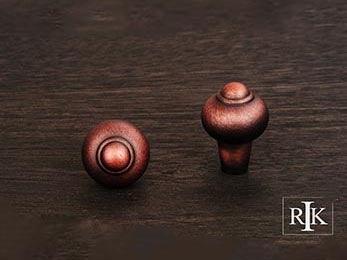 Solid Round Knob with Tip 1" (25mm) - Distressed Copper - New York Hardware