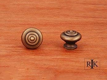 Solid Knob with Circle @ Top  1" (25mm) - Antique English - New York Hardware