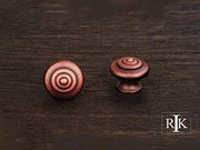 Solid Knob with Circle @ Top  1" (25mm) - Distressed Copper - New York Hardware