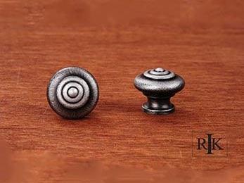 Solid Knob with Circle @ Top  1" (25mm) - Distressed Nickel - New York Hardware