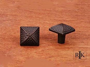 Square Knob with Divet Indents  1 1/4" (32mm) - Oil Rubbed Bronze - New York Hardware