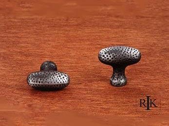 Slim Egg Knob with Divet Indents 1 3/8" (35mm) - Distressed Nickel - New York Hardware