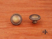 Plain Knob with Rope @ Edge  1 1/4" (32mm) - Antique English - New York Hardware Online