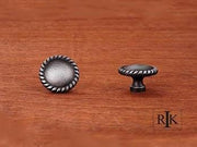 Plain Knob with Rope @ Edge  1 1/4" (32mm) - Distressed Nickel - New York Hardware Online