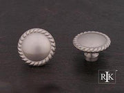 Plain Knob with Rope @ Edge  1 1/4" (32mm) - Pewter - New York Hardware Online