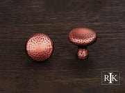 Solid Round Knob with Divet Indents  1 1/4" (32mm) - Distressed Copper - New York Hardware