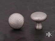 Solid Round Knob with Divet Indents  1 1/4" (32mm) - Pewter - New York Hardware