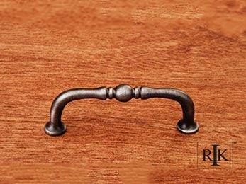 Decorative Elongated Colonial Pull  3 1/2" (89mm) - Distressed Nickel - New York Hardware Online