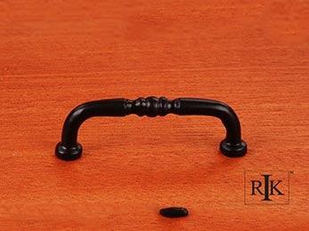 Decorative Curved Pull  3 3/8" (86mm) - Black - New York Hardware Online