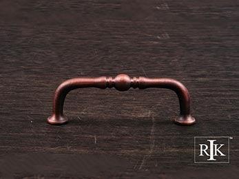 Decorative Curved Pull  3 3/8" (86mm) - Distressed Copper - New York Hardware Online
