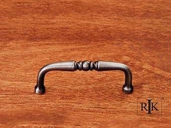 Decorative Curved Pull  3 3/8" (86mm) - Distressed Nickel - New York Hardware Online