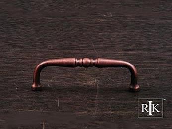 Decorative Curved Pull  3 7/8" (98mm) - Distressed Copper - New York Hardware Online