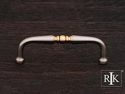 Decorative Curved Pull  3 7/8" (98mm) - Pewter & Brass - New York Hardware Online