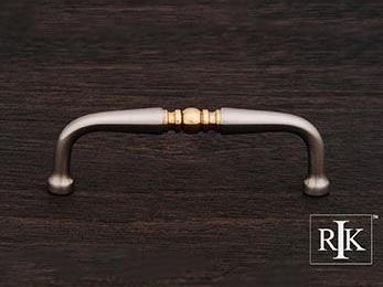 Decorative Curved Pull  3 7/8" (98mm) - Pewter & Brass - New York Hardware Online