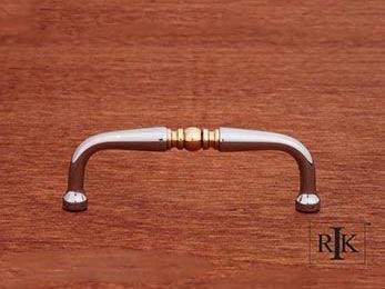 Decorative Curved Pull  3 7/8" (98mm) - Chrome & Brass - New York Hardware Online