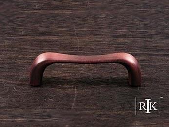 Contemporary Bent Middle Pull 3 3/8" (86mm) - Distressed Copper - New York Hardware Online