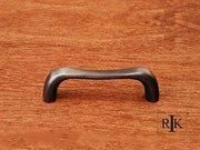 Contemporary Bent Middle Pull 3 3/8" (86mm) - Distressed Nickel - New York Hardware Online